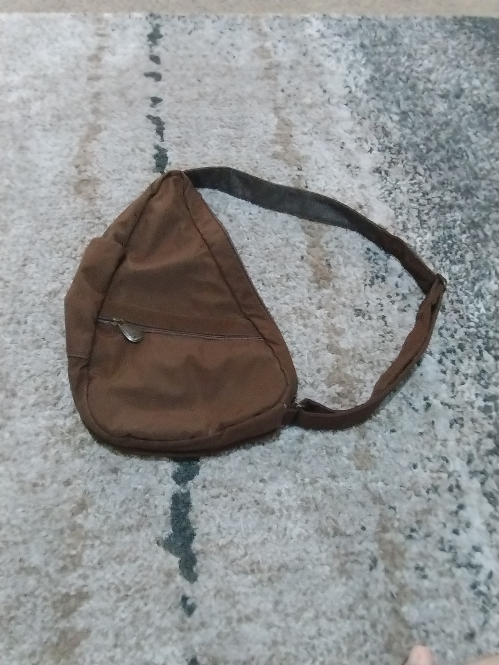 AmeriBag Healthy Back Bag Sling Backpack Brown Canvas Crossbody Ergonomic Large